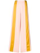 Marni Contrast Striped Flared Trousers - Pink