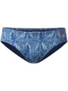 Mc2 Saint Barth - Palm Print Swim Trunks - Men - Polyamide/polyester/spandex/elastane - L, Blue, Polyamide/polyester/spandex/elastane