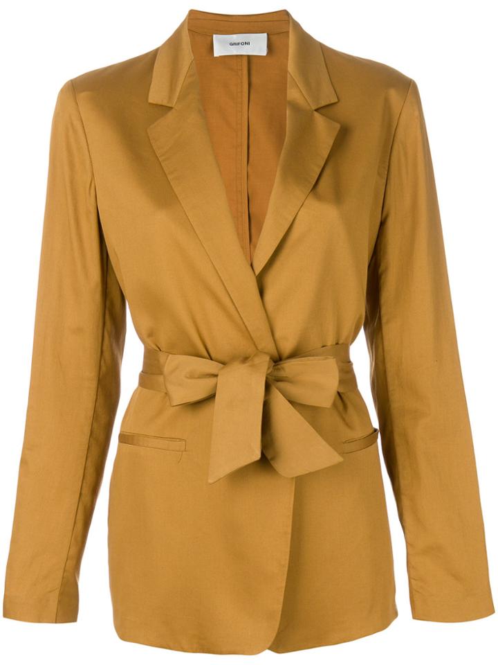 Mauro Grifoni Tie Waist Blazer - Brown