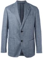 Ermenegildo Zegna Checked Blazer, Men's, Size: 52, Blue, Silk/linen/flax/cupro/wool
