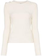 Ganni Cable-knit Top - White