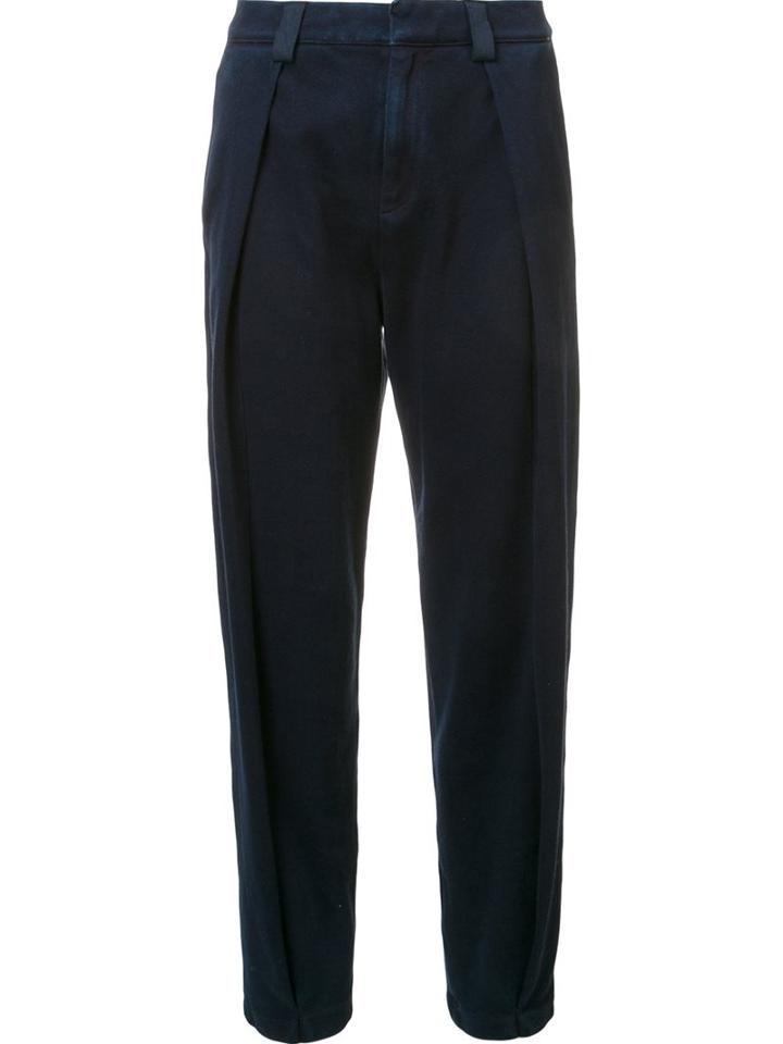 Ag Jeans Cropped Tapered Trousers, Women's, Size: 30, Blue, Cotton