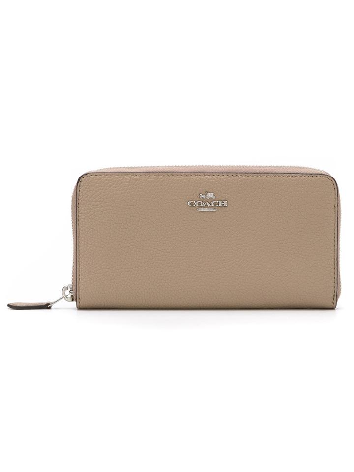 Coach Carteira De Couro Modelo 'accordion Zip' - Nude & Neutrals