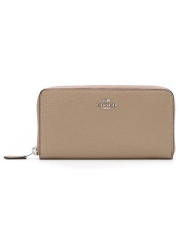 Coach Carteira De Couro Modelo 'accordion Zip' - Nude & Neutrals