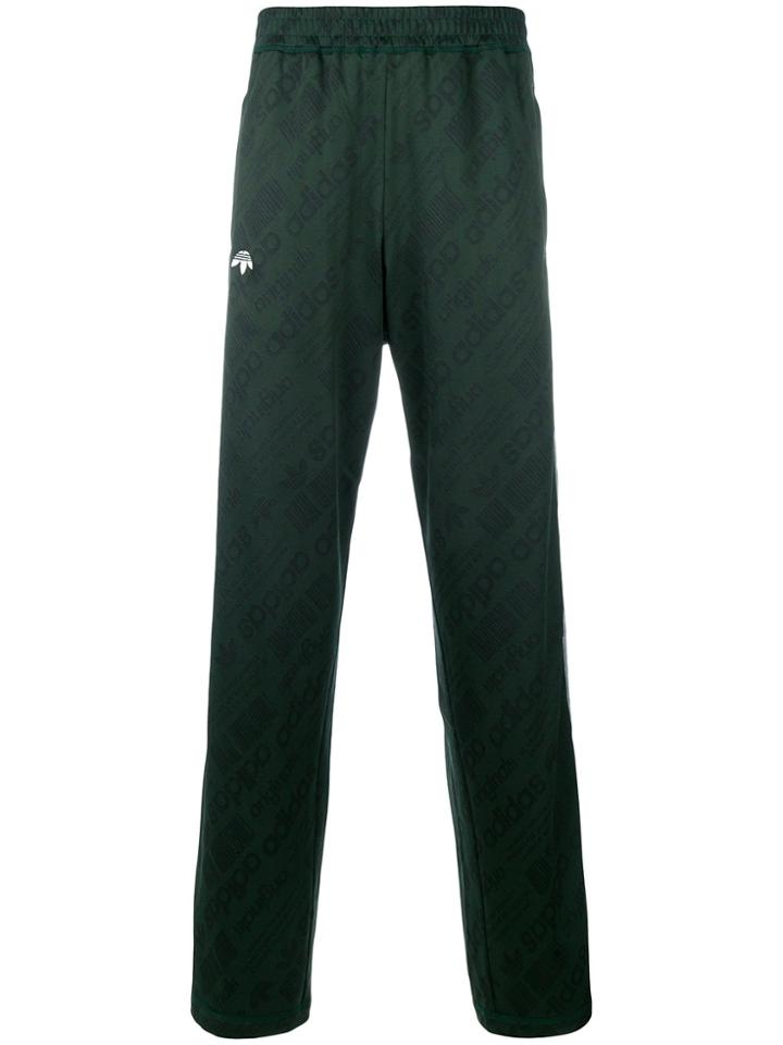 Adidas Originals By Alexander Wang Logo Print Track Pants - Green