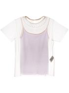 Tu Es Mon Trésor Pearl Embellished Tulle Top - Purple