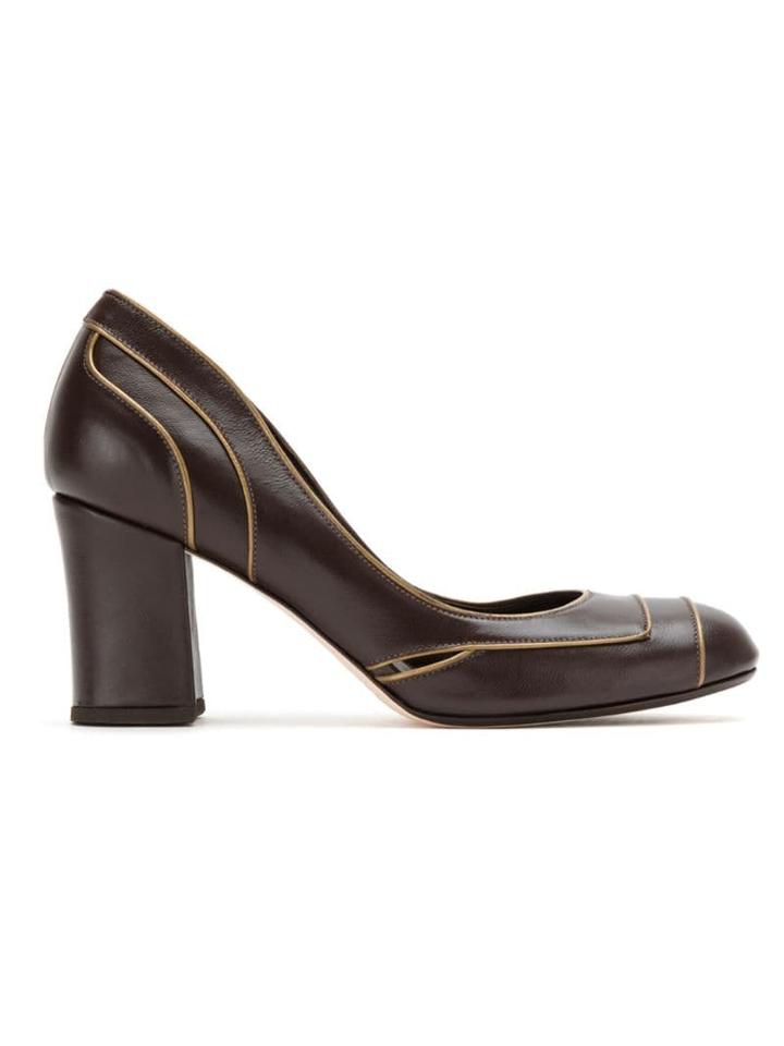 Sarah Chofakian Round Toe Pumps - Brown
