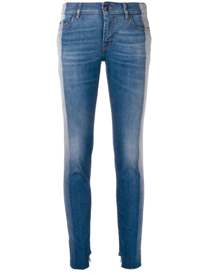 Just Cavalli Contrasting Side Panels Skinny Jeans - Blue