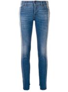 Just Cavalli Contrasting Side Panels Skinny Jeans - Blue