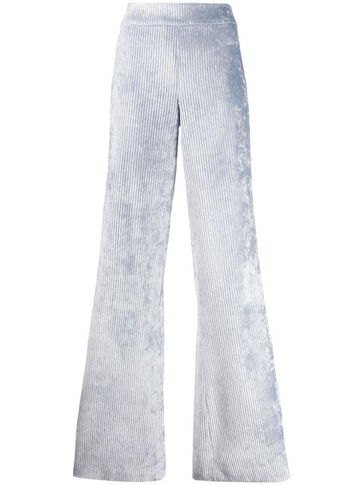 Genny Corduroy Flared Trousers - Blue
