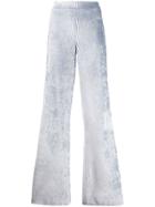 Genny Corduroy Flared Trousers - Blue