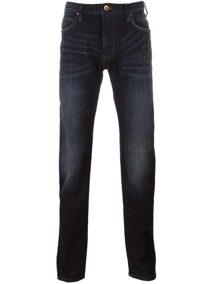 Armani Jeans Stonewash Slim Fit Jeans, Women's, Size: 32, Blue, Cotton/spandex/elastane
