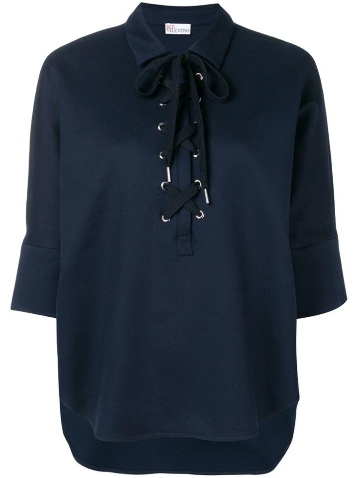 Red Valentino Lace-up Blouse - Blue