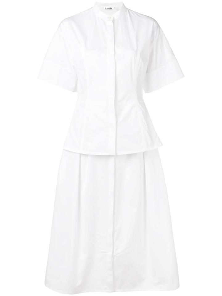 Jil Sander Layered Poplin Dress - White