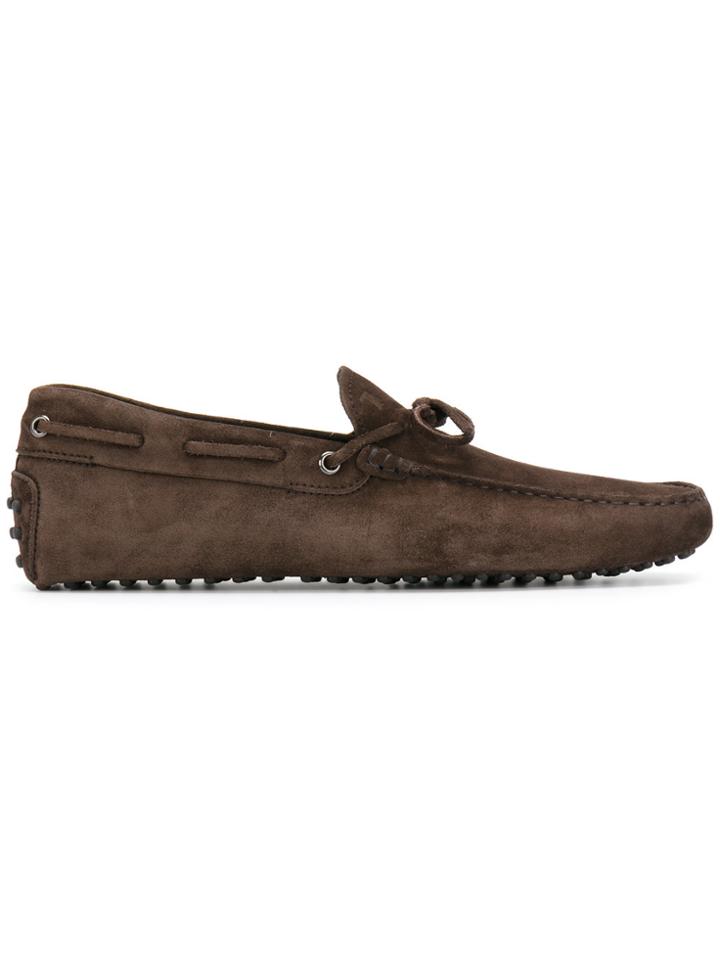 Tod's Bow Suede Loafers - Brown
