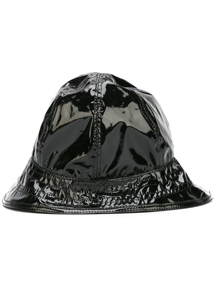 Mm6 Maison Margiela Varnished Hat, Women's, Size: Small, Black, Polyester/polyurethane/viscose/metallic Fibre