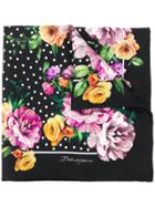 Dolce & Gabbana Floral Dotted Foulard - Black