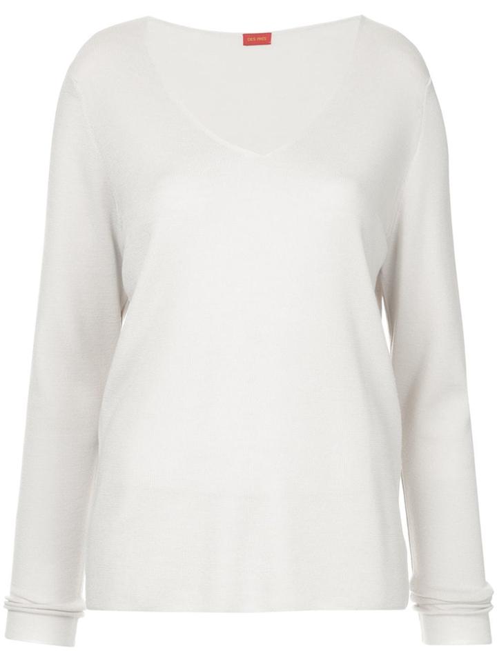 Des Prés V-neck Knit Sweater - Pink