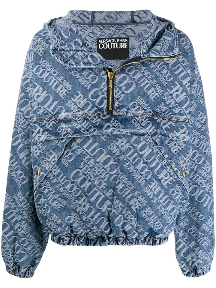 Versace Jeans Couture Zip-up Logo Hoodie - Blue