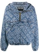 Versace Jeans Couture Zip-up Logo Hoodie - Blue