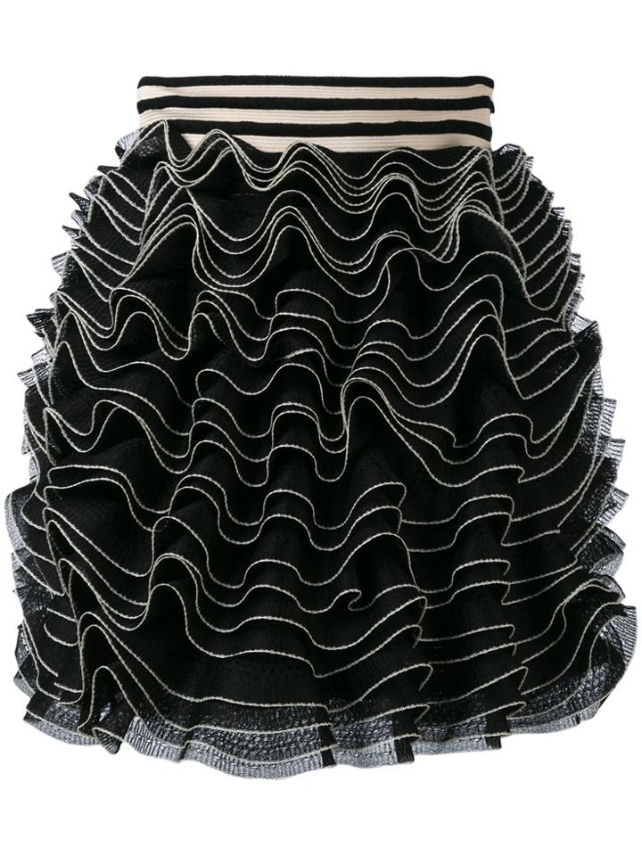 Alexander Mcqueen Knitted Ruffle Mini Skirt - Black