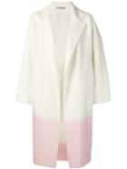 Dusan Two-tone Notched Collar Coat, Women's, Size: Small, White, Cashmere