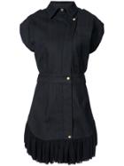 Nicole Miller Ruffled Hem Denim Dress - Blue