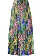 Gucci Feline Garden Print Skirt - Green