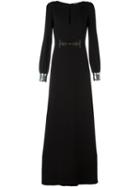 Roberto Cavalli Boat Neck Long Dress, Women's, Size: 42, Black, Viscose/spandex/elastane/silk