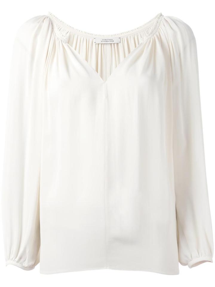 Dorothee Schumacher Peasant Blouse, Women's, Size: 5, Nude/neutrals, Viscose