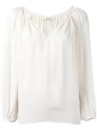 Dorothee Schumacher Peasant Blouse, Women's, Size: 5, Nude/neutrals, Viscose