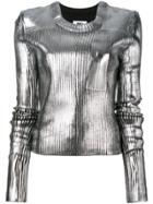 Mm6 Maison Margiela Metallic Ribbed Sweater