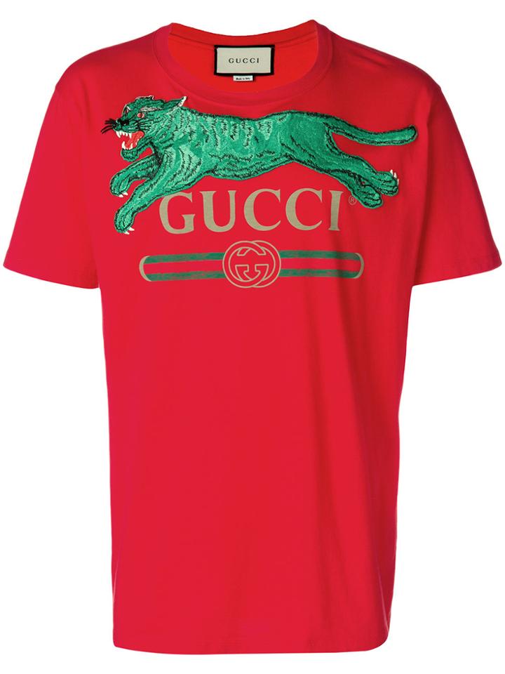 Gucci Tiger Logo T-shirt - Red