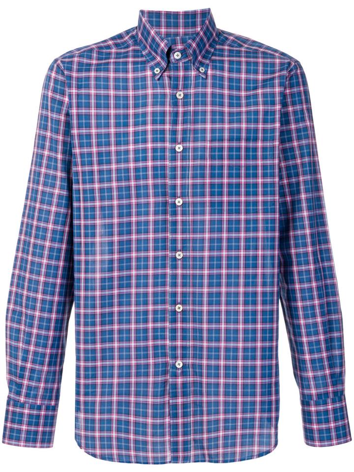 Canali Checked Button-down Shirt - Blue