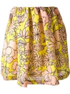 Msgm Floral Print Skirt, Women's, Size: 44, Yellow/orange, Silk/polyester/polyamide/viscose