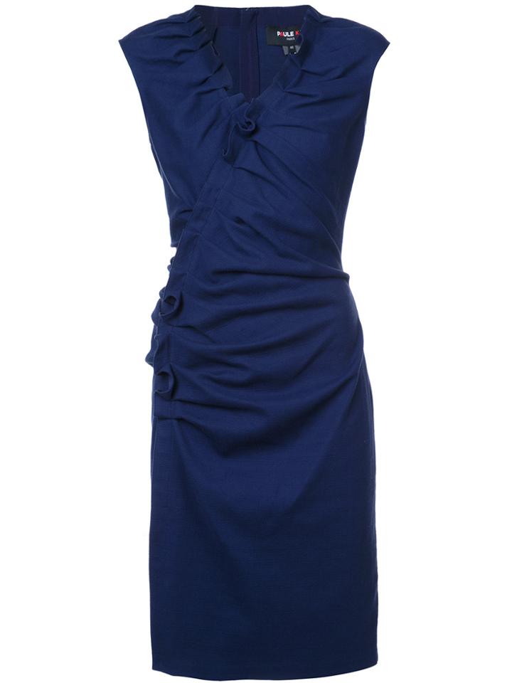 Paule Ka Gathered Midi Dress - Blue
