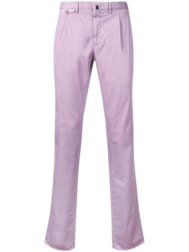 Incotex Tailored Trousers, Men's, Size: 48, Pink/purple, Cotton/elastolefin