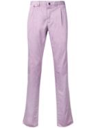 Incotex Tailored Trousers, Men's, Size: 48, Pink/purple, Cotton/elastolefin