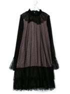 Alberta Ferretti Kids Teen Lace-panelled Tulle Dress - Black