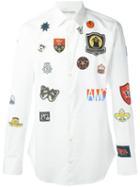 Alexander Mcqueen Badge Print Shirt, Men's, Size: 15, White, Cotton
