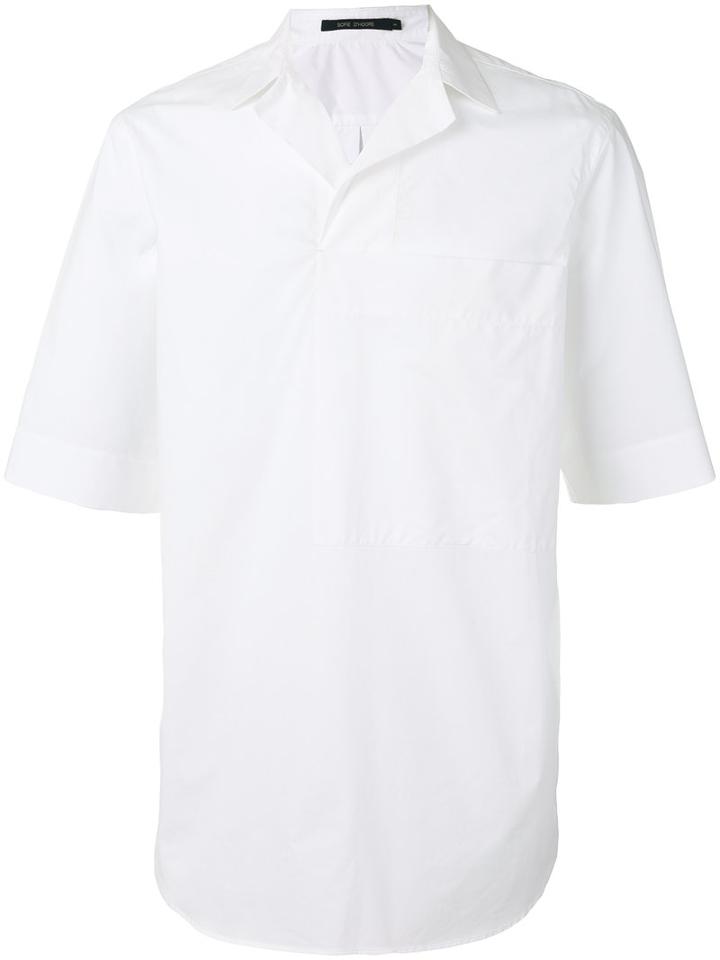 Sofie D'hoore Patch Pocket Shirt, Men's, Size: Medium, White, Cotton