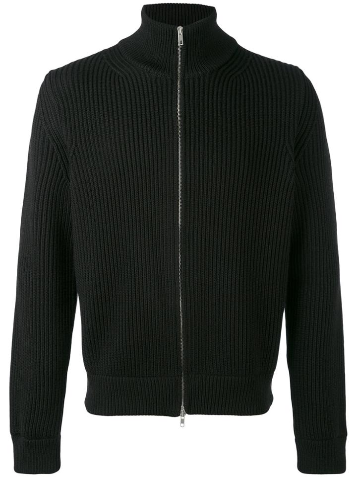 Maison Margiela Zipped Knitted Sweatshirt - Black