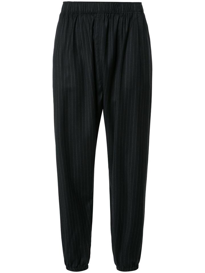 Engineered Garments Elasticated Waist Cropped Trousers, Women's, Size: 2, Blue, Wool
