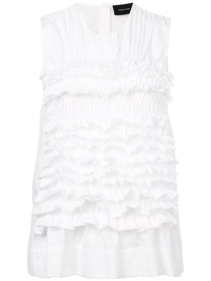 Simone Rocha Gathered Sleeveless Shirt - White