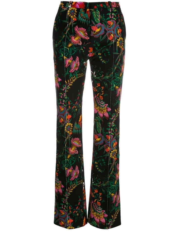 Paco Rabanne Floral Velvet Trousers - Black