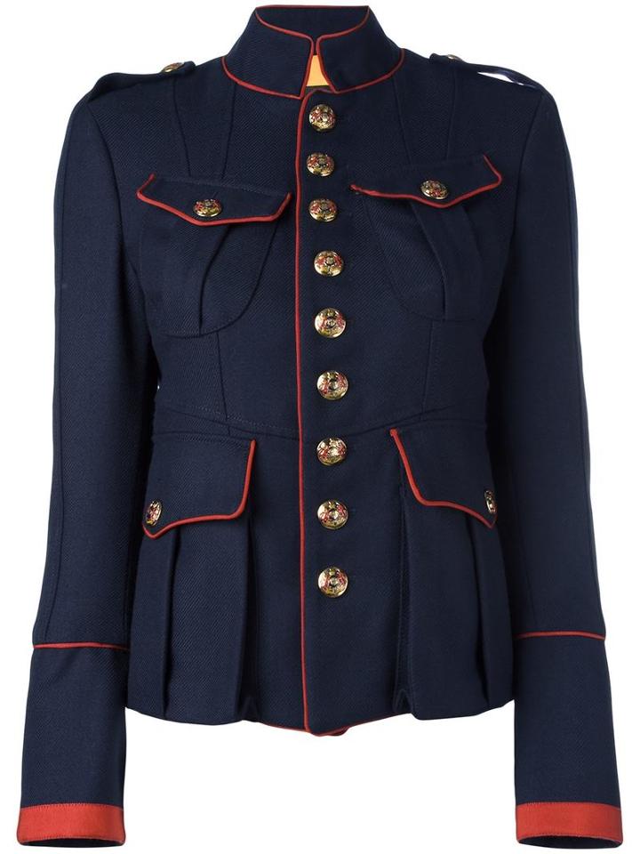 Dsquared2 'livery Tenent' Military Jacket, Women's, Size: 40, Blue, Cotton/polyester/virgin Wool