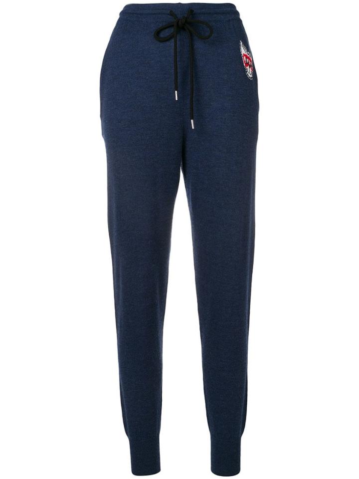 Markus Lupfer Knit Intarsia Cat Track Pants - Blue
