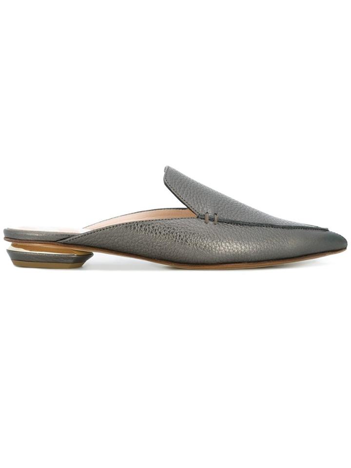 Nicholas Kirkwood 18mm Beya Flat Mules - Grey