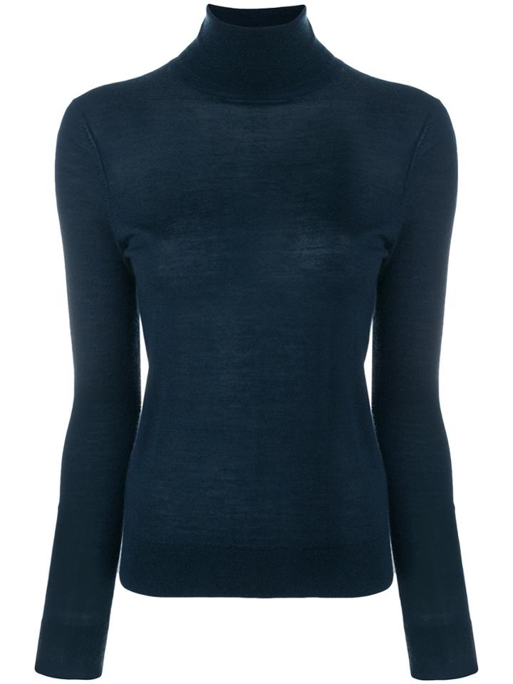 N.peal Superfine Roll Neck Jumper - Blue