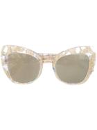 Dolce & Gabbana Eyewear Lace Oversized Cat-eye Sunglasses - Metallic